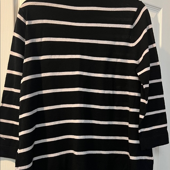 Kate Spade Broome Street Striped Mock-Neck Button Shoulder Sweater Black NWOT - Picture 5 of 6